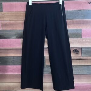 Athleta  Navy Wide Leg 4 Pocket Side Zip Loose Comfortable Pants